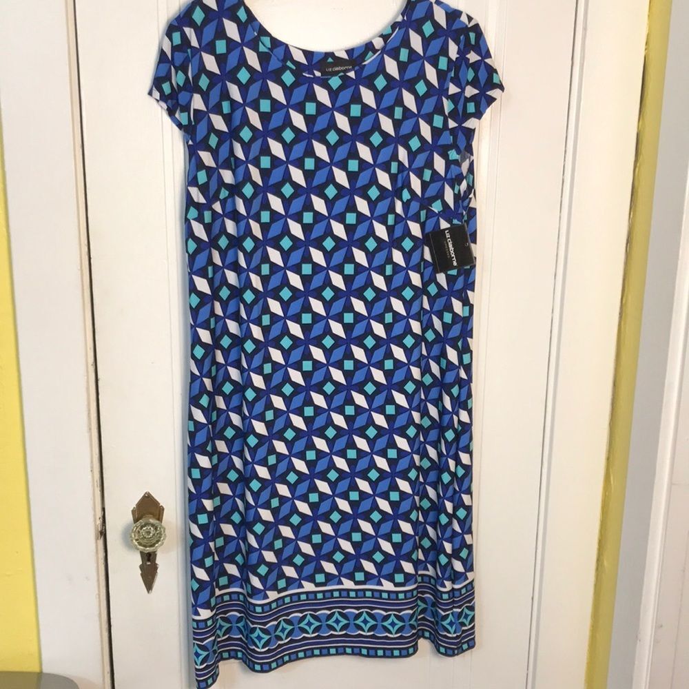 Blue diamond pattern dress